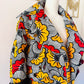 Trench en wax Fleur rouge et jaune / Collection Iconique / Taille Ajustable