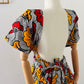 Robe infinity en Wax - Fleurs de mariage