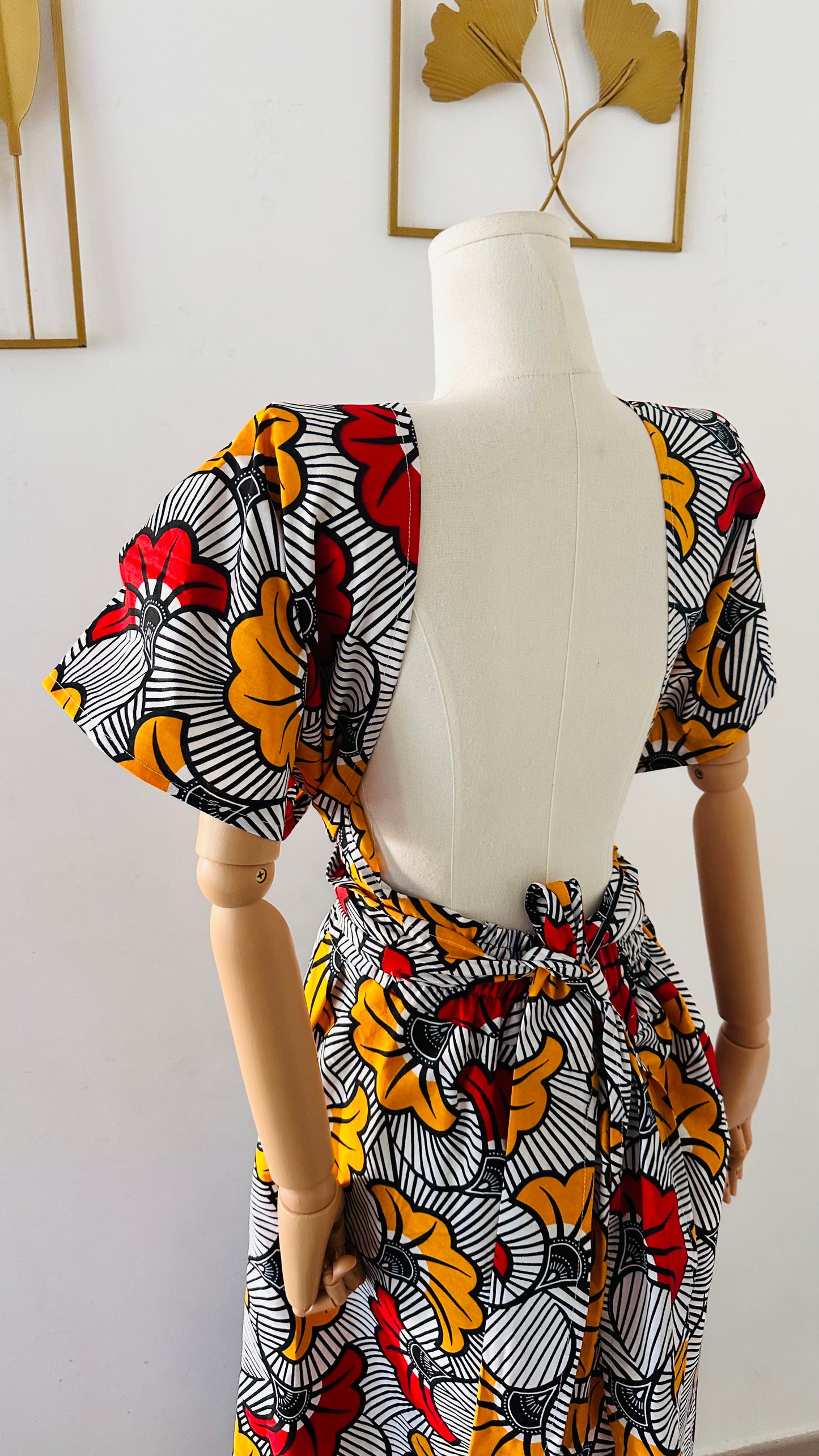Robe infinity en Wax - Fleurs de mariage