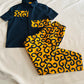 Ensemble enfant garçon Idriss – Wax jaune et noir – Chemise + pantalon – Fait main