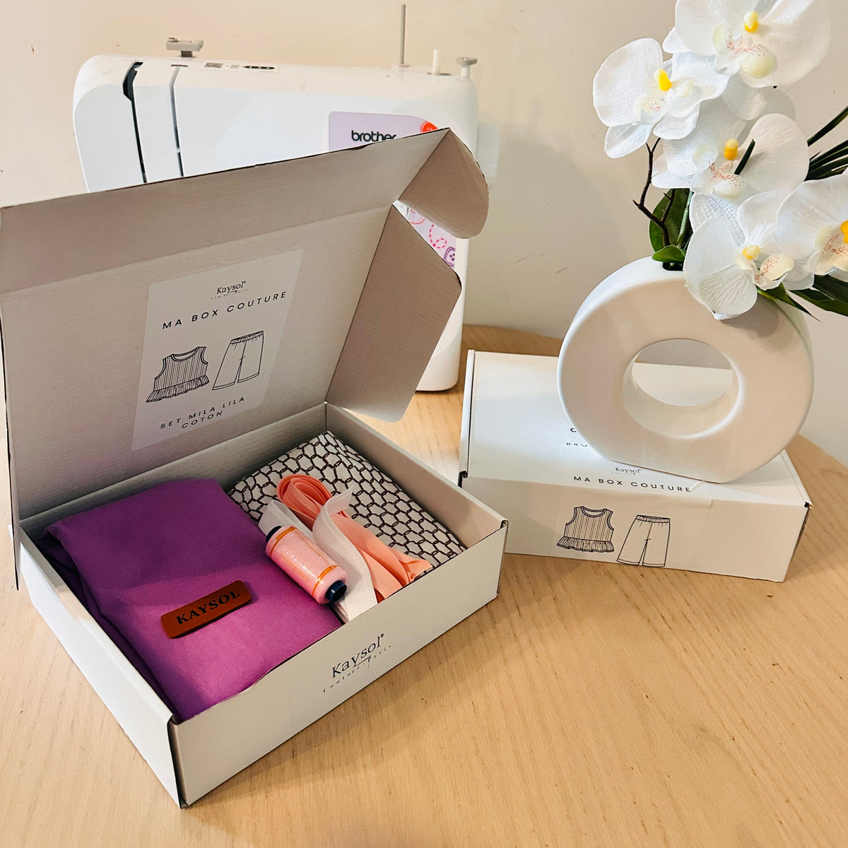 Caja de Costura Creativa – Set Infantil MILA - Telas + Patrón de 1 a 12 años + Mercería