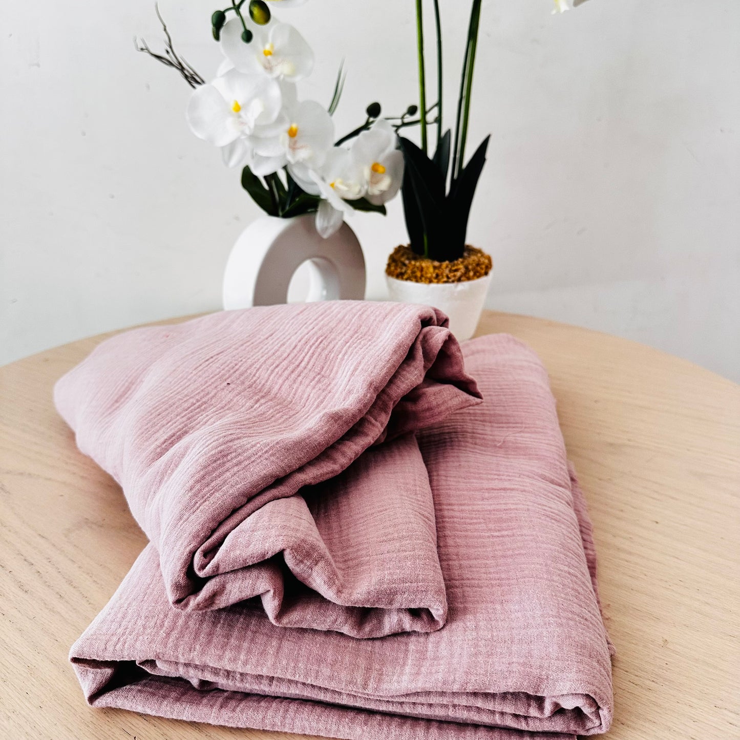 Tissu Double Gaze de coton – Rose nude | 100% coton | au mètre / Coupon