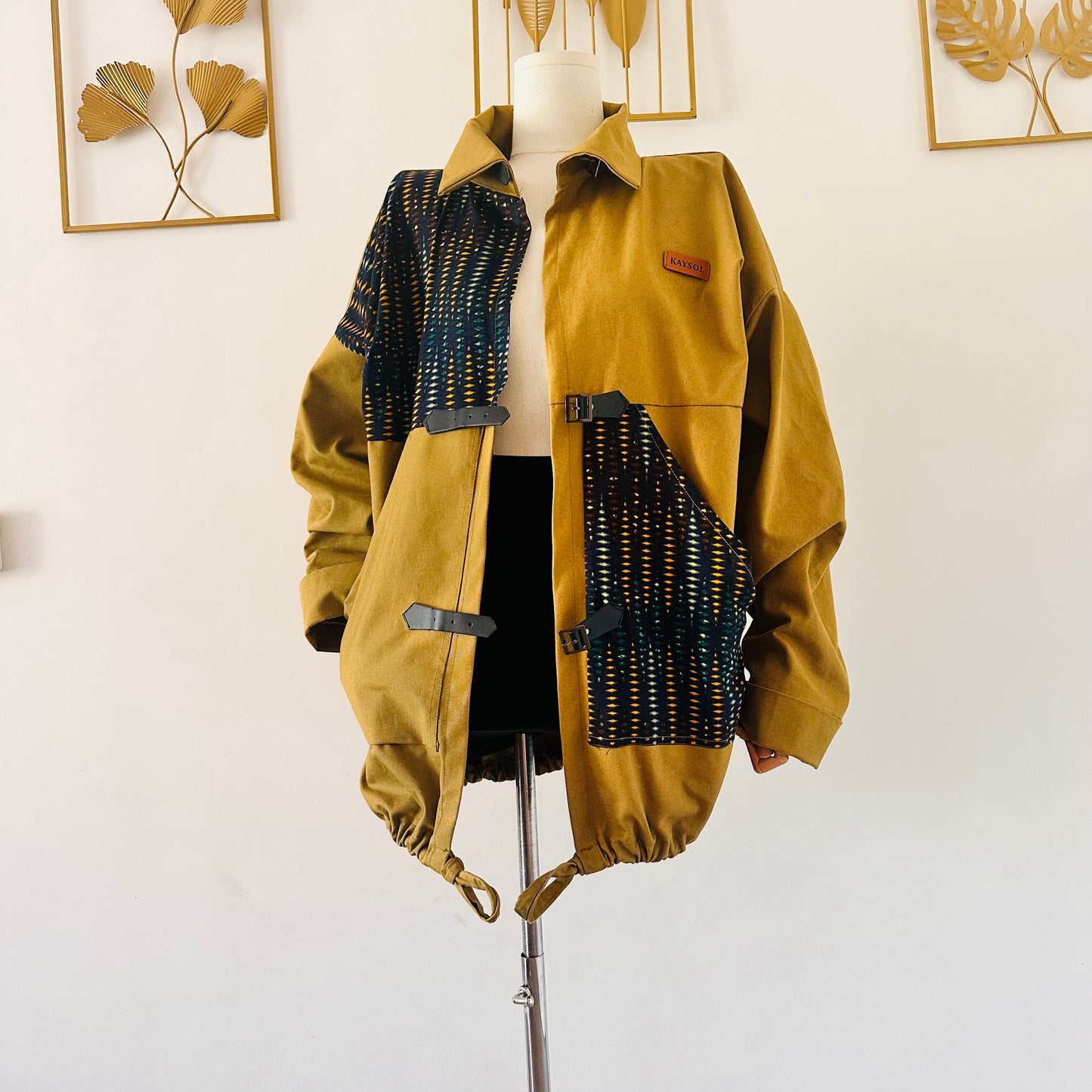 Veste en Jean/Wax oversize  / Mixte / Beige Olive
