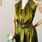 Robe Infinity Satin Olive Brillant – Mariage, Soirée, Bal – 4 Longueurs