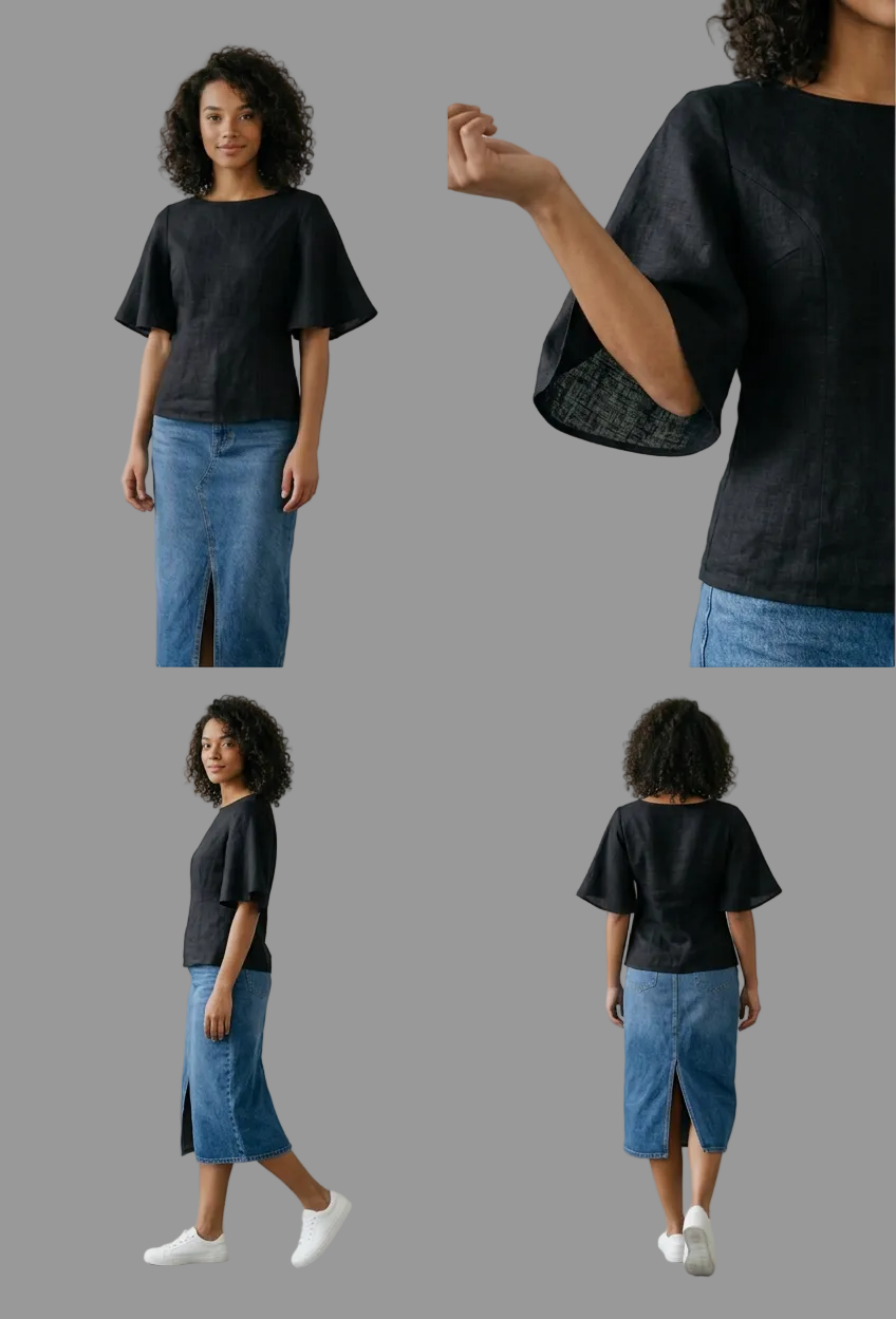 Patron PDF Aïsha – Robe & Blouse Femme / 1 Patron Multi Possibilité / XS/8XL / A4/A0 / Video