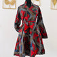 Robe courte en wax - Manches longues - Wax Rouge