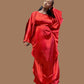 Robe Boubou en Satin Rouge