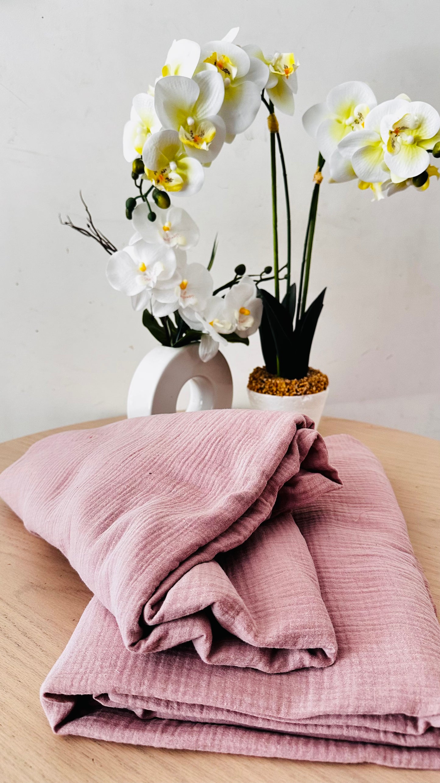 Tissu Double Gaze de coton – Rose nude | 100% coton | au mètre / Coupon