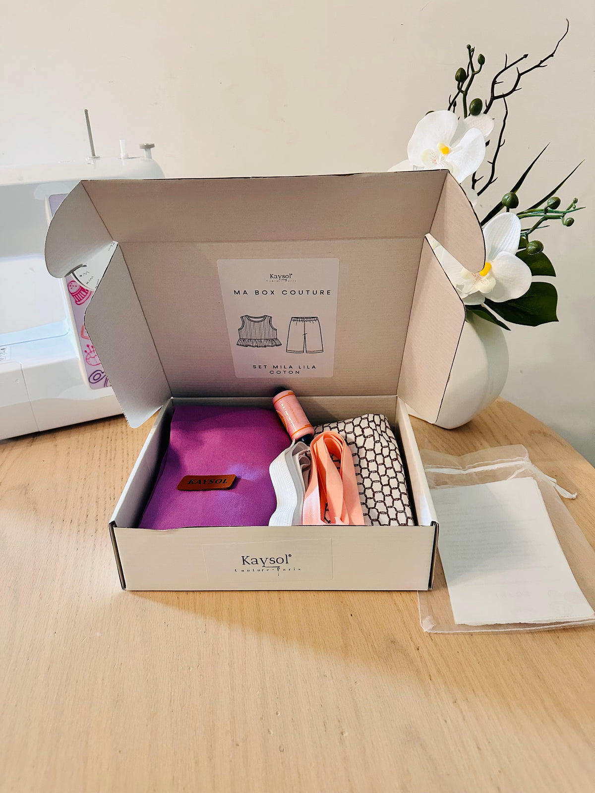 Caja de Costura Creativa – Set Infantil MILA - Telas + Patrón de 1 a 12 años + Mercería