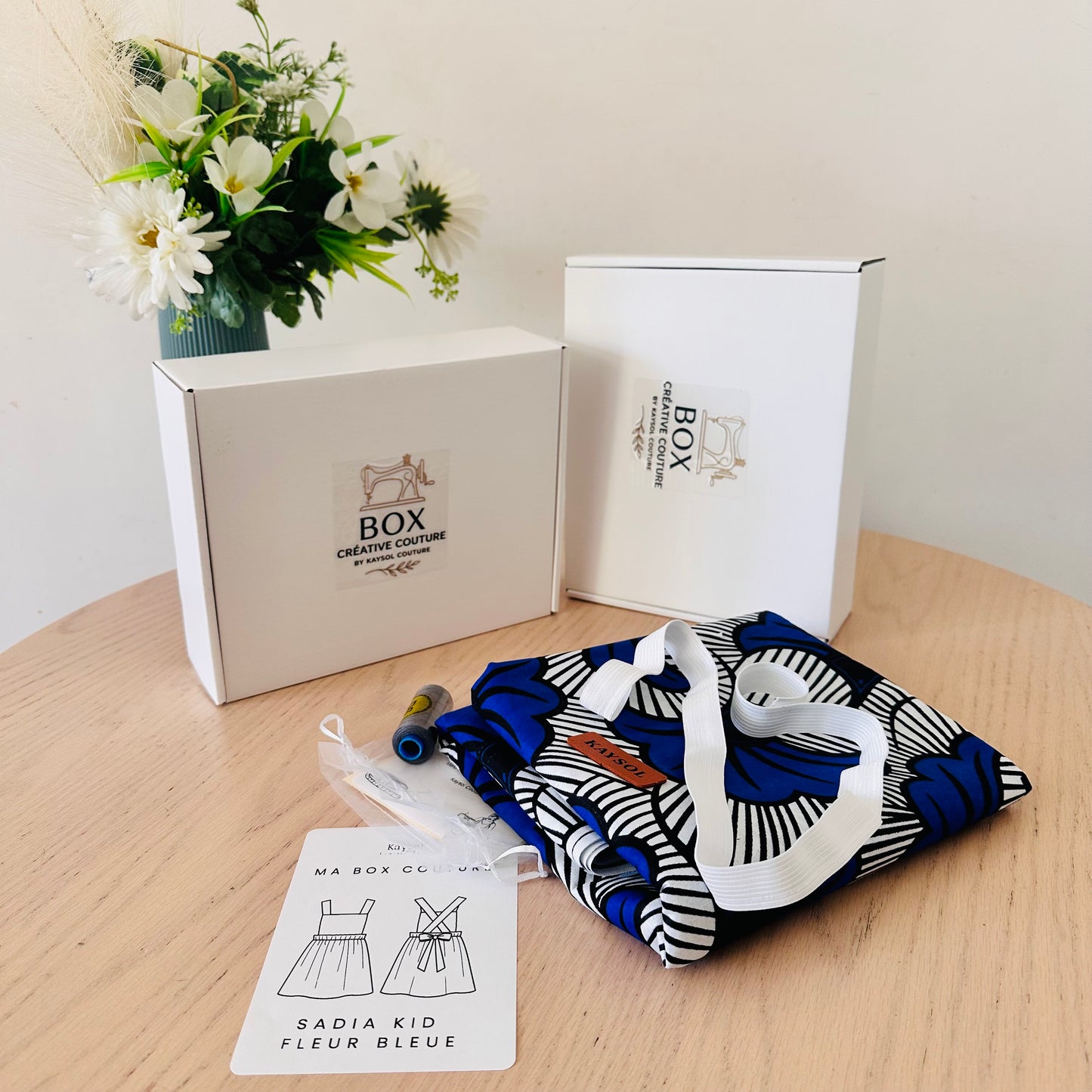 Box Couture Créative Enfant  – Robe SADIA - Patron de 1 à 12 ans + Tissu et mercerie tout compris