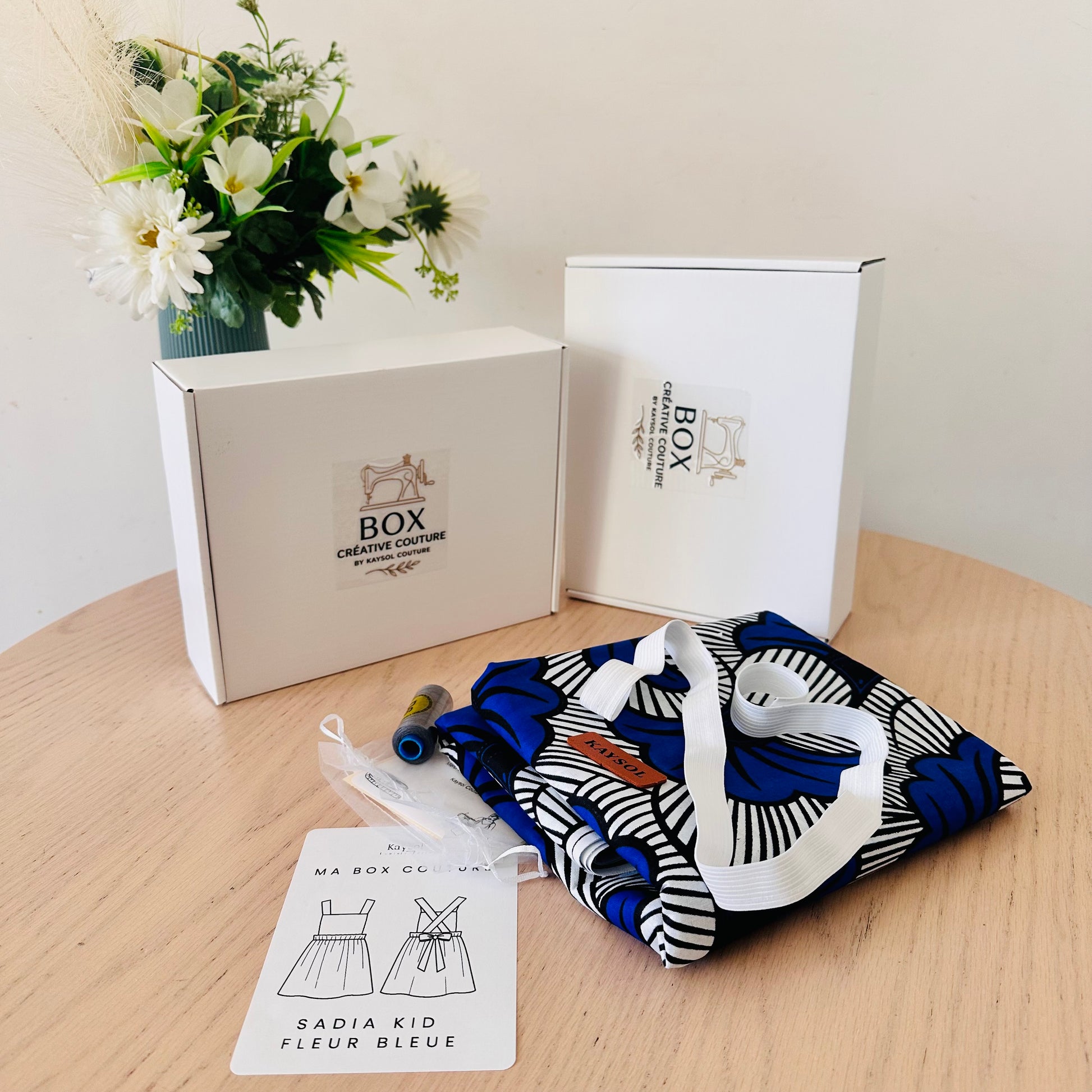 Box Couture Créative Enfant  – Robe SADIA - Patron de 1 à 12 ans + Tissu et mercerie tout compris