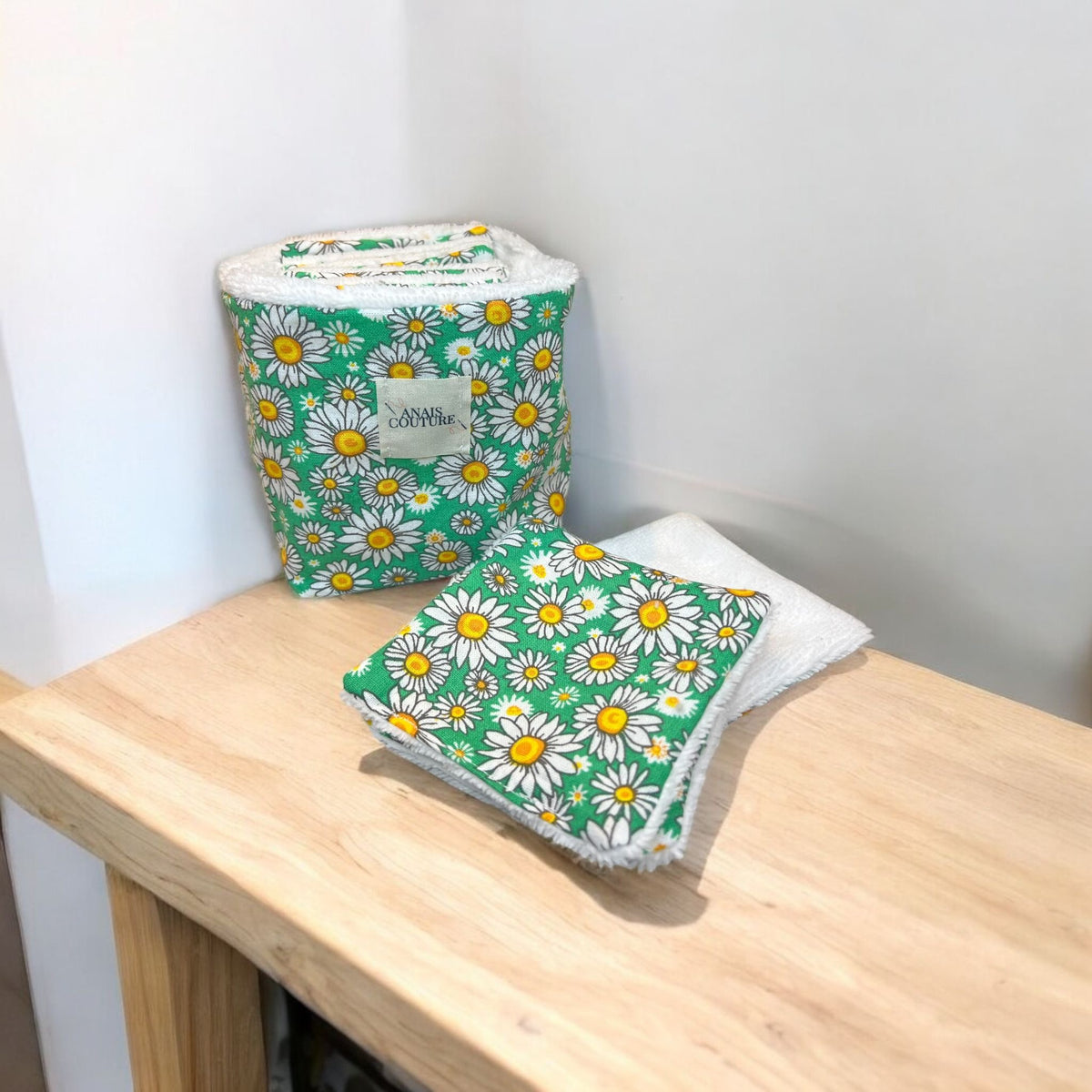Panier + 10 Lingettes Démaquillantes Lavables – Coton & Matières Naturelles OEKO-TEX®