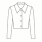 Patron PDF veste courte Noor femme. Coupe droite chic et facile à coudre. Idéal pour progresser ou offrir à une passionnée de couture. Tailles 34–56.