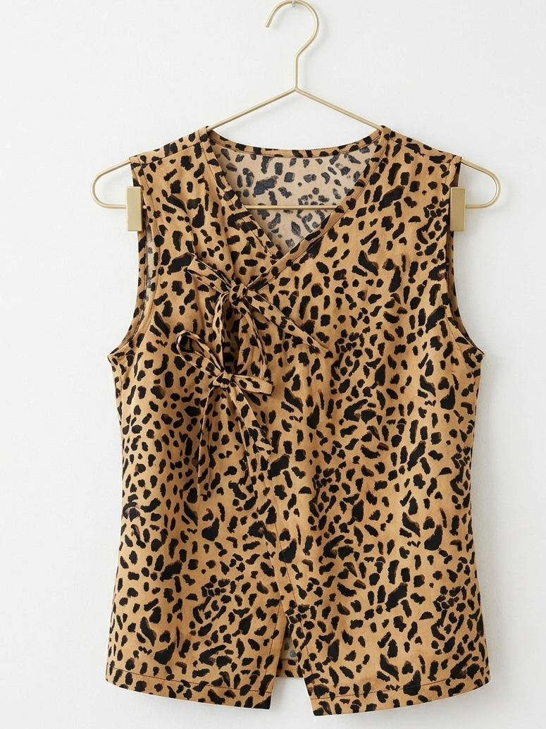 Box couture haut Sia – Patron 34/56 + tissu 100% Imprimé Leopard  + Mercerie assorti complet