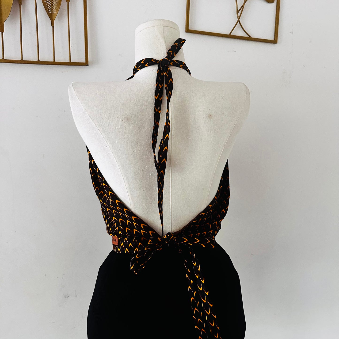 Top Femme en wax / Ajustable et Réversible / 100% coton / en Wax Marron
