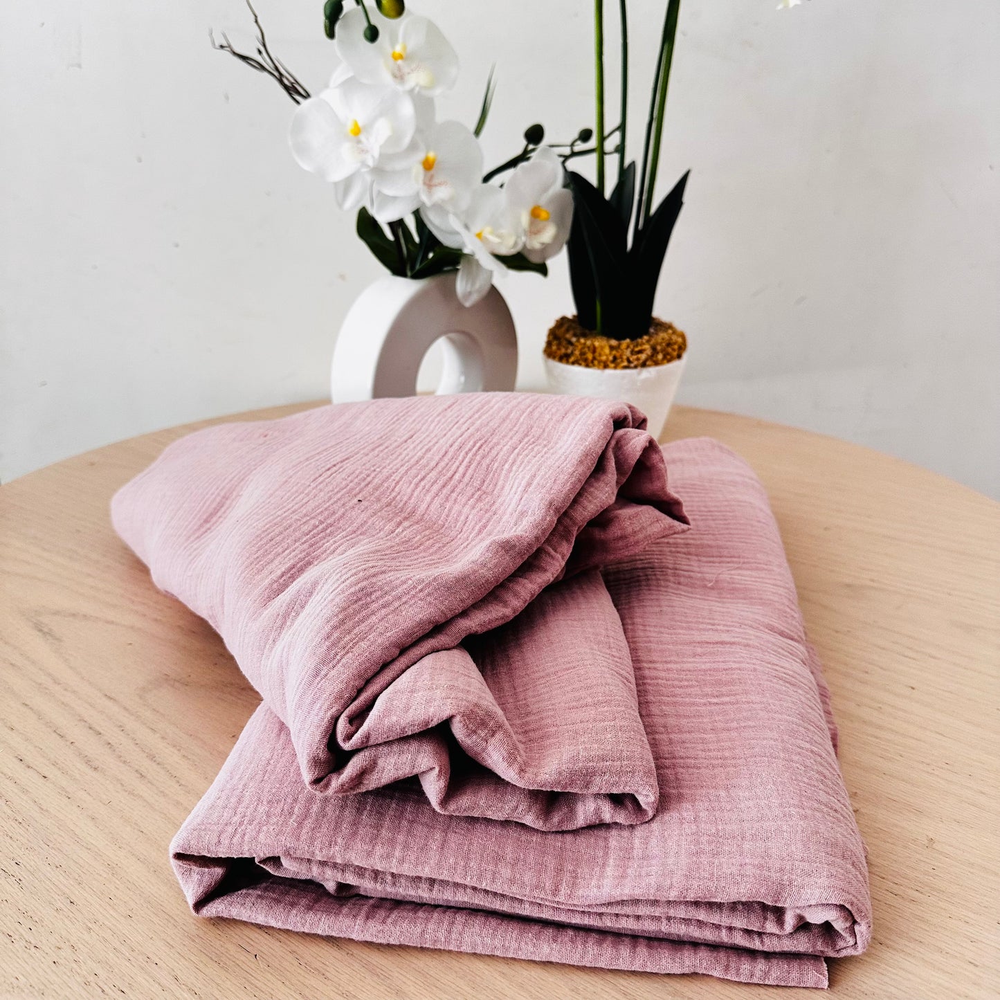 Tissu Double Gaze de coton – Rose nude | 100% coton | au mètre / Coupon