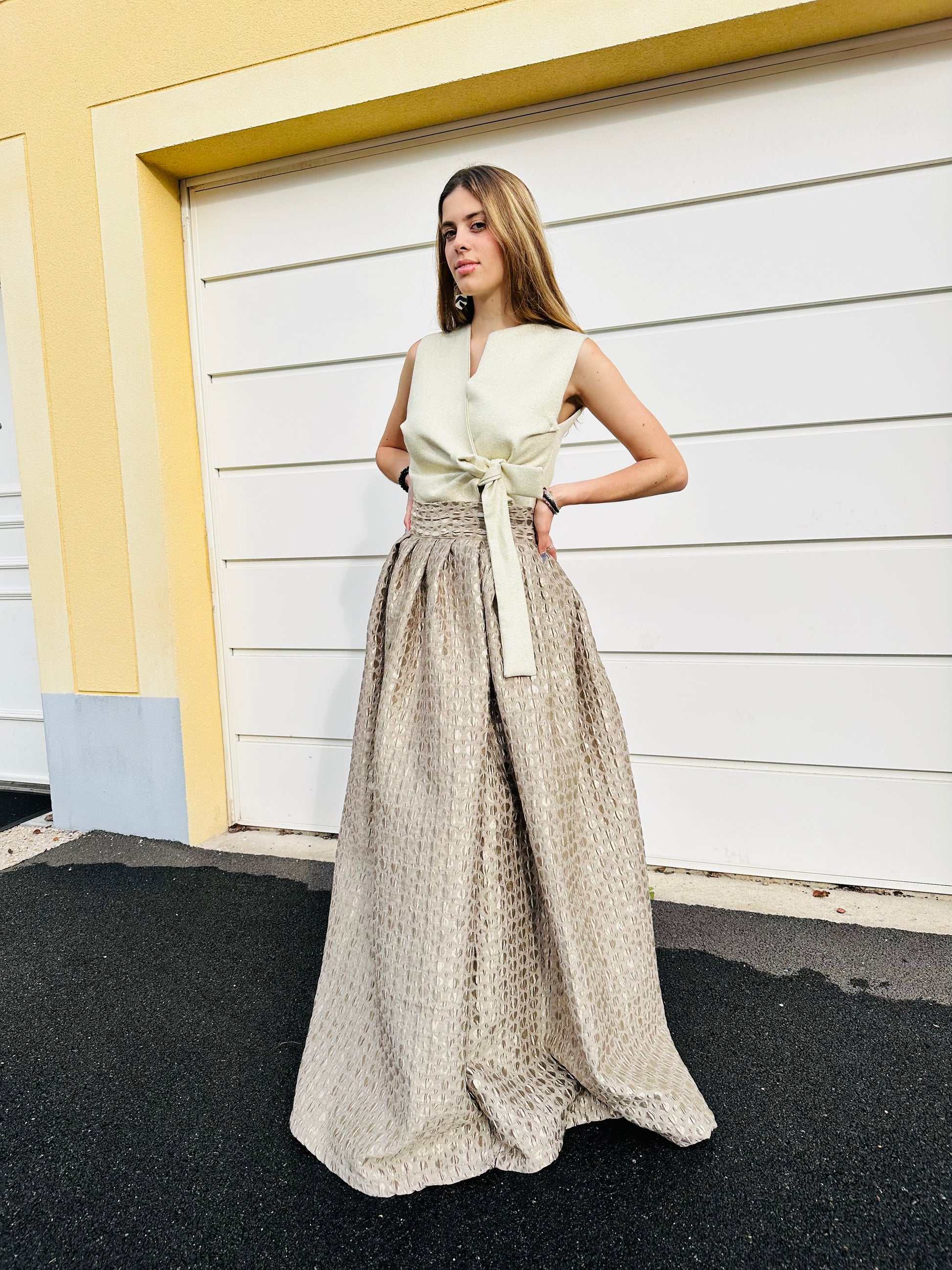 Brocart Caftan Brocard 2021 Marraine Robe Brocart Longue Fuchsia