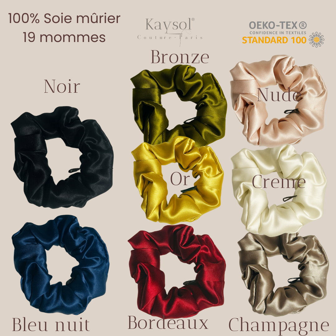 Chouchou en 100% soie mûrier | 19 mommes | Taille médium (5 cm)