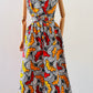 Robe infinity en Wax - Fleurs de mariage