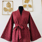 Burgundy Red Broderie Anglaise Kimono – Women's Broderie Jacket / Iconic