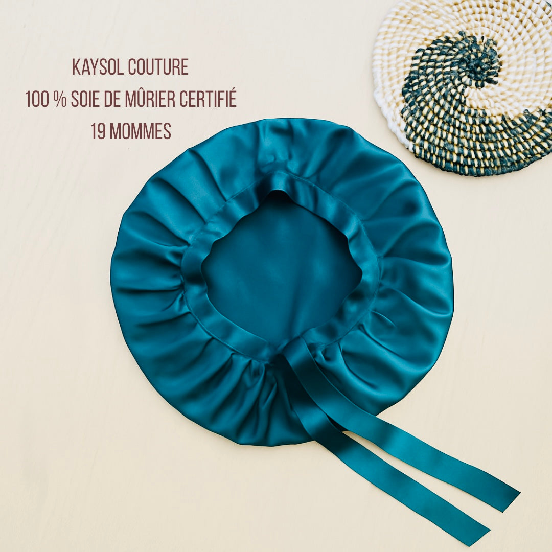 Bonnet ajustable en soie de mûrier – 100 % soie naturelle 19 mommes