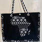 Sac cabas en Wax - Bogolan Noir / Carte Afrique