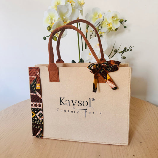 Sac cabas "Kaysol" Wax Brun pailletée / Cadeaux femme