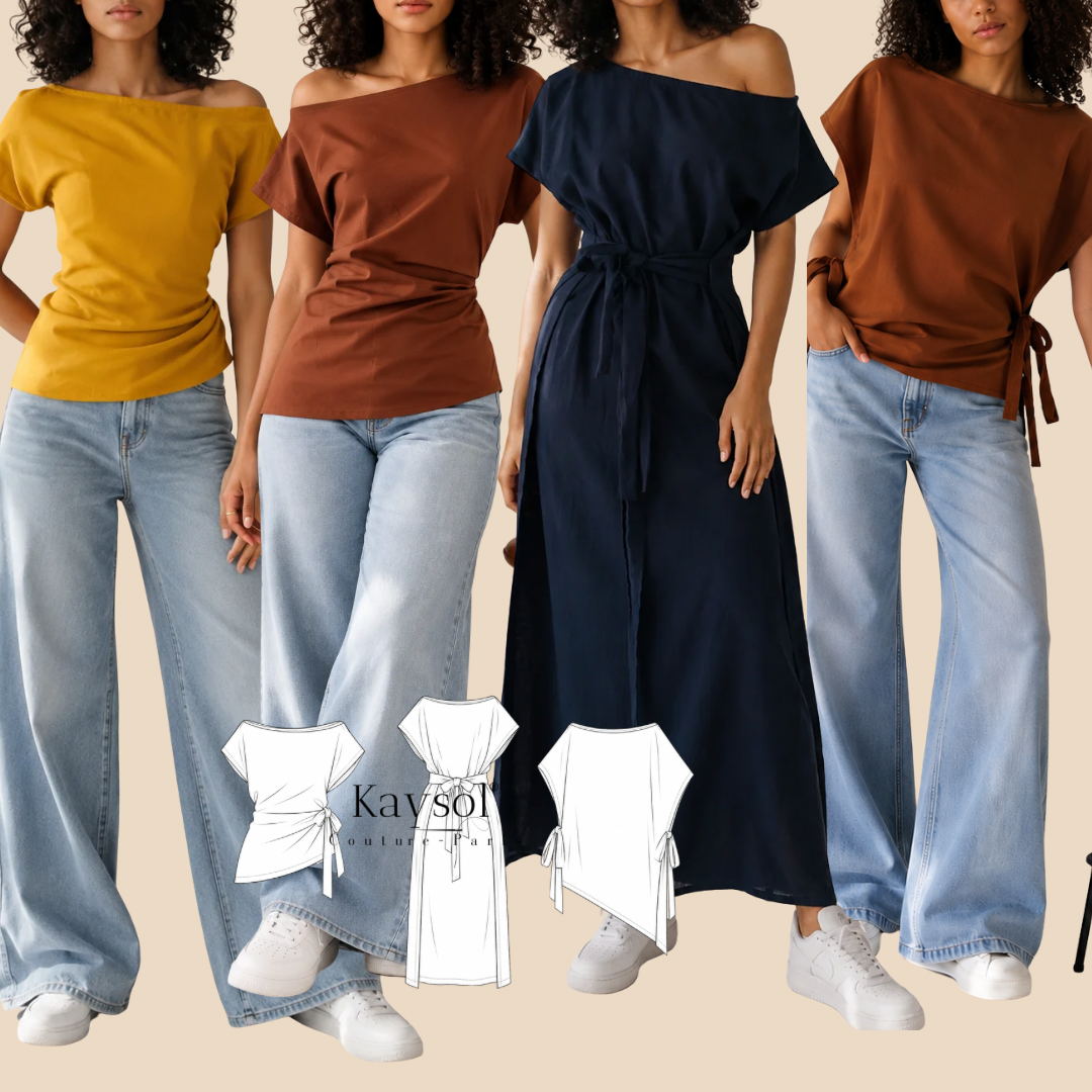 Patron Top Laya – Top ajustable & transformable en tunique ou robe / A0+A4 PDF / GRATUIT