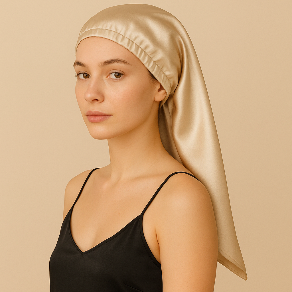Bonnet long en satin touché soie 19 Mommes – Cheveux longs - Satin Premium