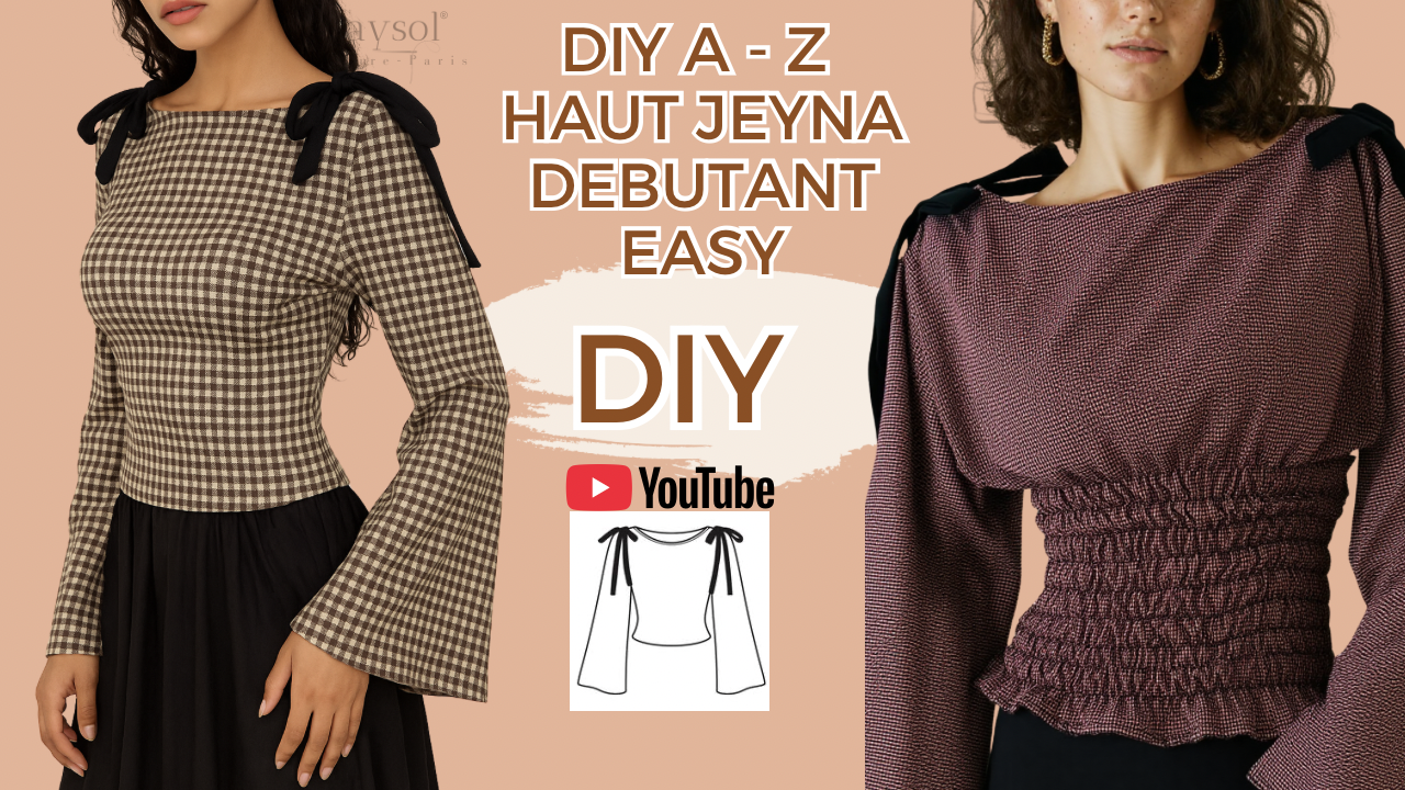 Patron Couture Haut Femme Tendance - Haut Jeyna - Débutant - XS/8XL