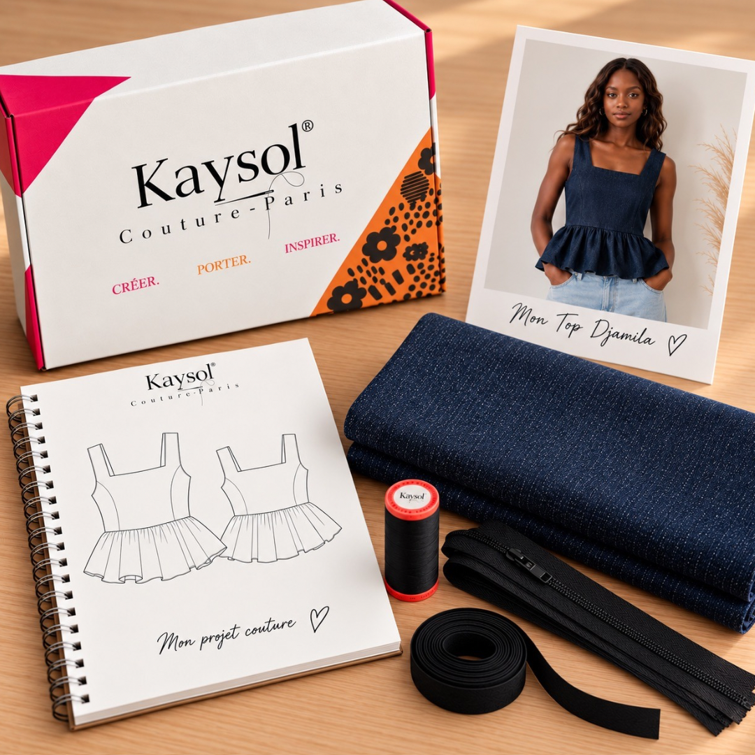 Projet couture débutant / Coudre un top en jean / Kit Couture / XS/8XL