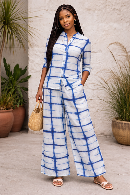 Ensemble femme deux pièces - tenue tie and dye style Africaine - Haut et Pantalon