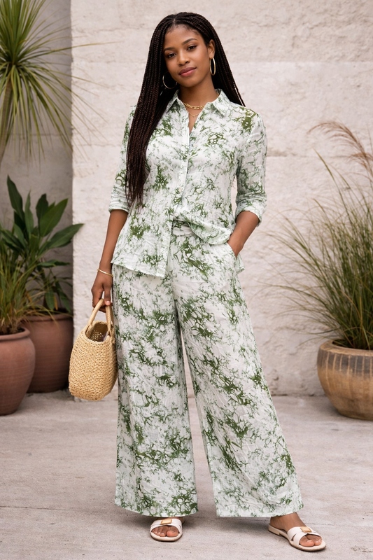 Ensemble femme deux pièces - tenue tie and dye style Africaine - Haut et Pantalon