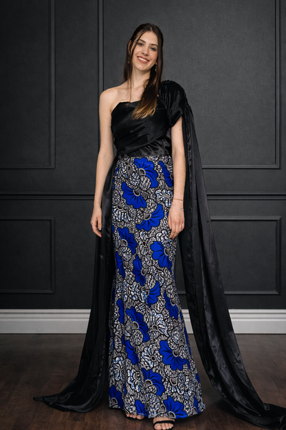 Robe de soirée en Wax - Robe invitée mariage en Wax