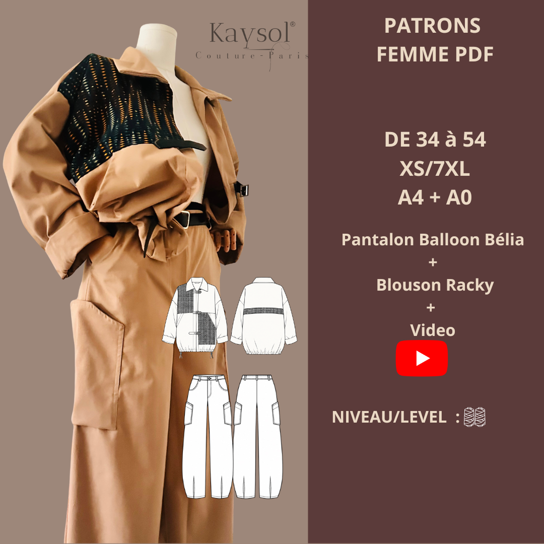 Bundle 2 Patrons /  Pantalon +  Blouson / XS/7XL PDF