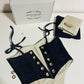 Box Couture Corset Gaby – Coffret Kaysol Couture avec tissu jean, coton beige, fil, patron PDF et tutoriel couture.
