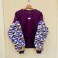 Women's brown sweatshirt - Sequined Bogolan batik sleeves