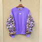 Women's brown sweatshirt - Sequined Bogolan batik sleeves