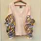 Afrikanisches Sweatshirt – V-Ausschnitt – beiger Hoodie – Bogolan