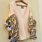 Afrikanisches Sweatshirt – V-Ausschnitt – beiger Hoodie – Bogolan