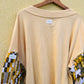 Afrikanisches Sweatshirt – V-Ausschnitt – beiger Hoodie – Bogolan