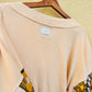 Afrikanisches Sweatshirt – V-Ausschnitt – beiger Hoodie – Bogolan