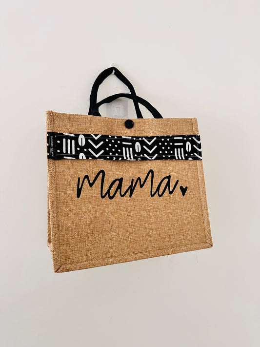 Sac cabas Customiser "Mama" Bogolan noir