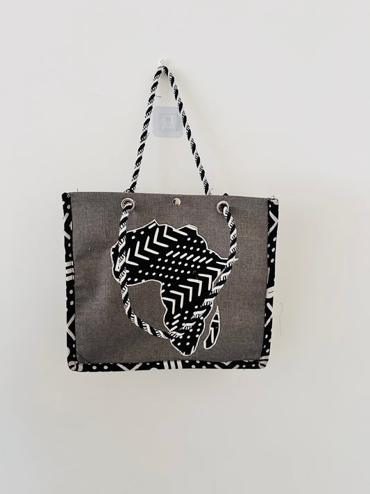 Sac cabas - Gris - carte Afrique