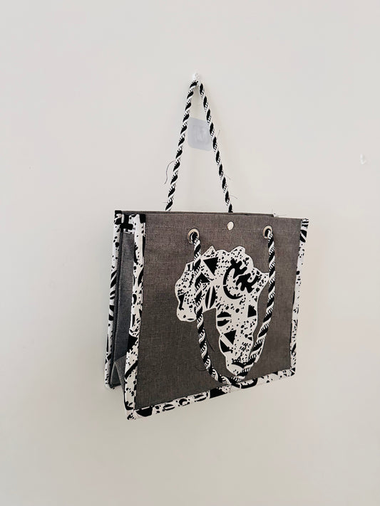 Sac africa - Cabas en wax - Gris