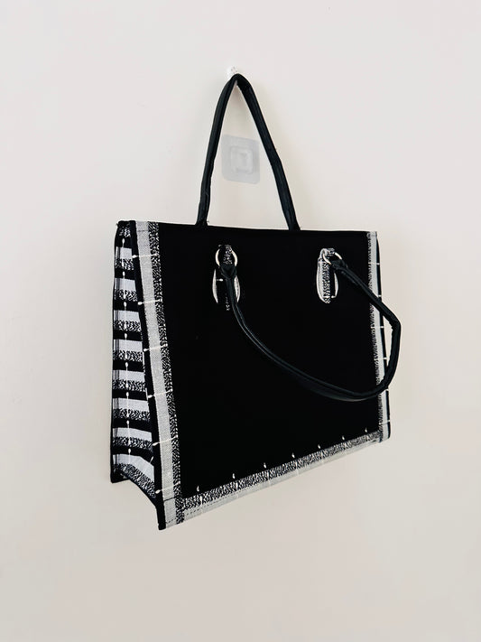 Sac cabas en Wax - Noir