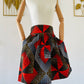 Jupe Taille haute en Wax rouge -  jupe africaine courte - tissu wax rouge - boutique mode africaine - cadeau style africain femme 