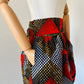 Jupe Taille haute en Wax rouge -  jupe africaine courte - tissu wax rouge - boutique mode africaine - cadeau style africain femme 