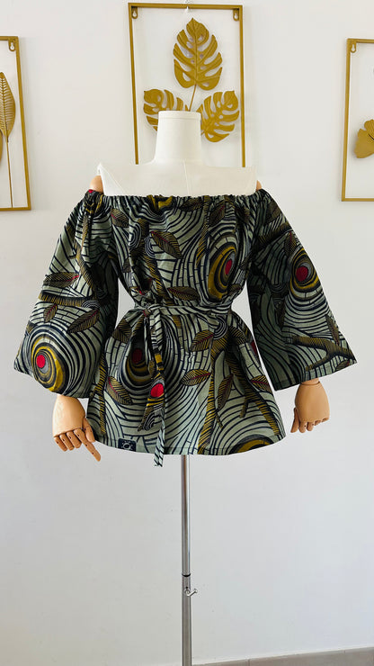 Haut évasée en wax -  kaysol couture