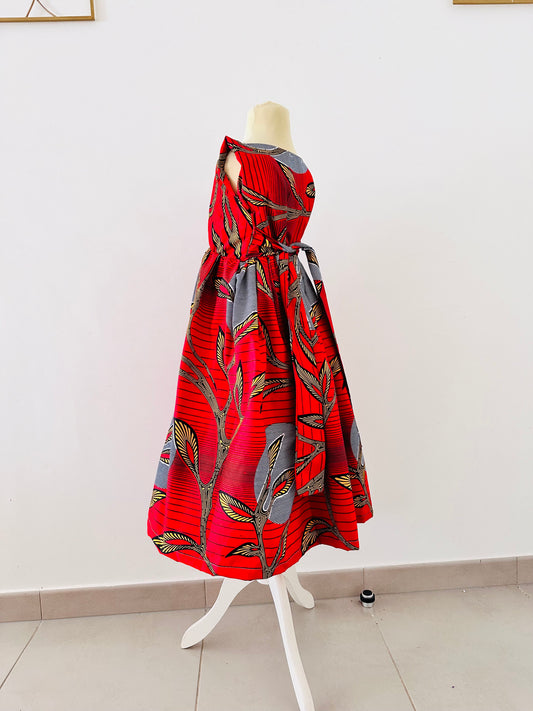 Robe de Fêtes africaine enfant - rouge